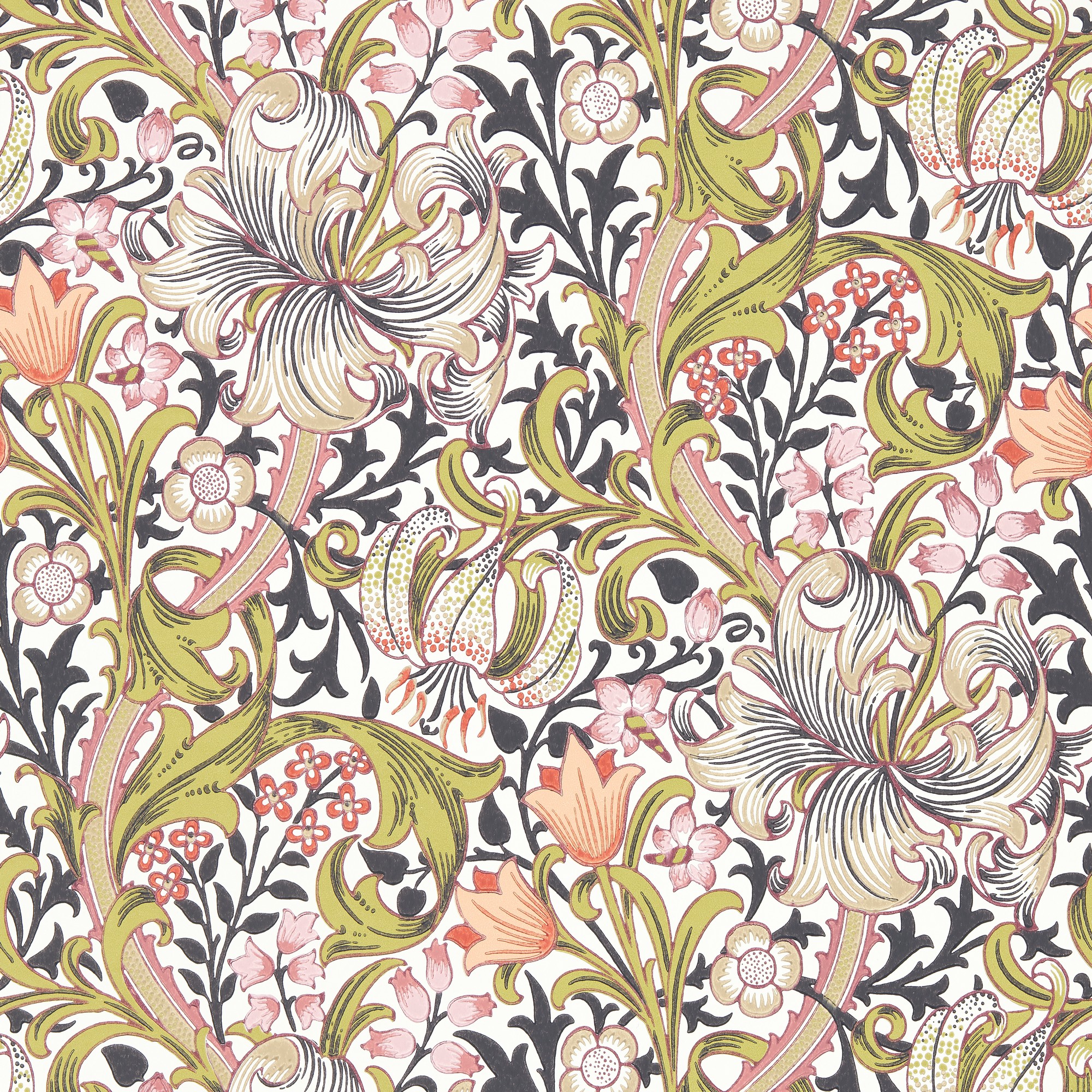 Golden Lily Wallpaper 510015 By Morris Co In Espresso Brown